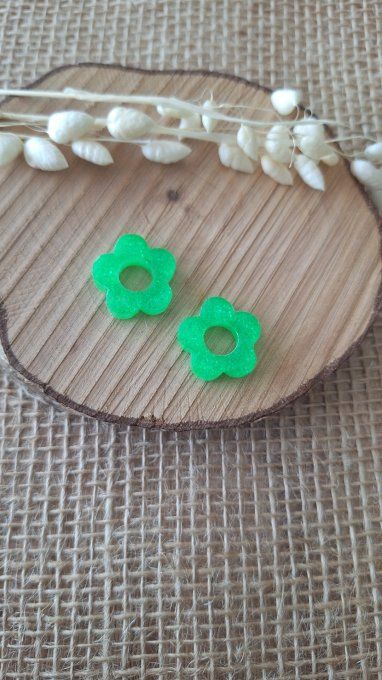 Fleurs pour Créoles - Vert Paillettes Fluos