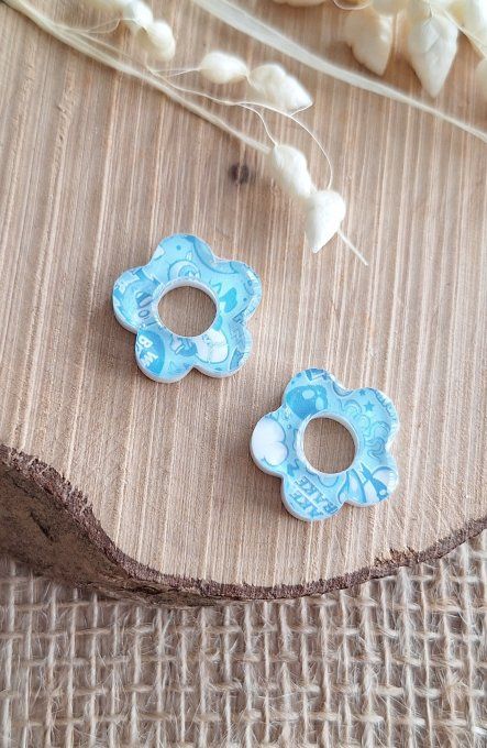 Fleurs pour Créoles - Motif Bleu