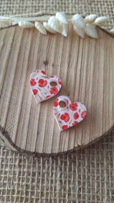 Coeur Motif Coquelicot 