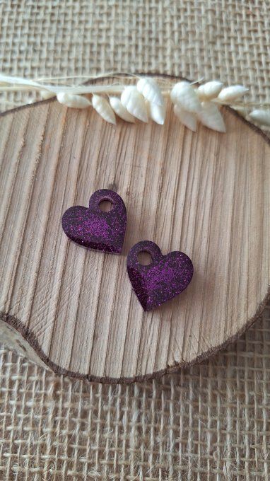 Coeur Violet Paillettes 