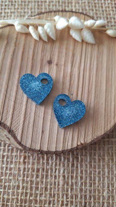 Coeur Bleu Paillettes 