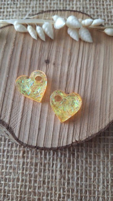 Coeur Orange Paillettes 