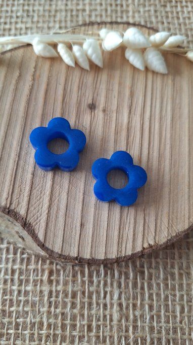Fleurs pour Créoles - Bleues Métallisées