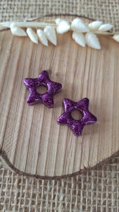 Étoiles pour Créoles - Violet Paillettes 
