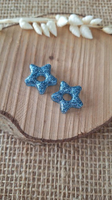 Étoiles pour Créoles - Bleues Paillettes