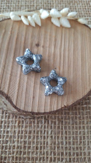 Étoiles pour Créoles - Argent Paillettes