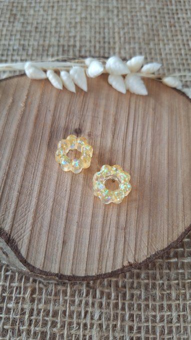 Mini cercle pour Créoles - Orange Paillette