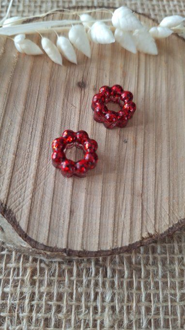 Mini cercle pour Créoles - Rouge Paillette