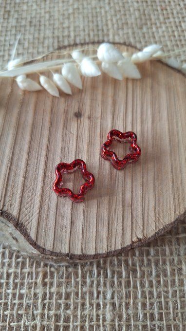 Mini étoile pour Créoles - Rouge  Paillettes 