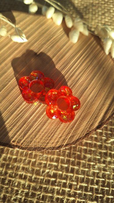 Fleurs pour Créoles - Orange Paillettes