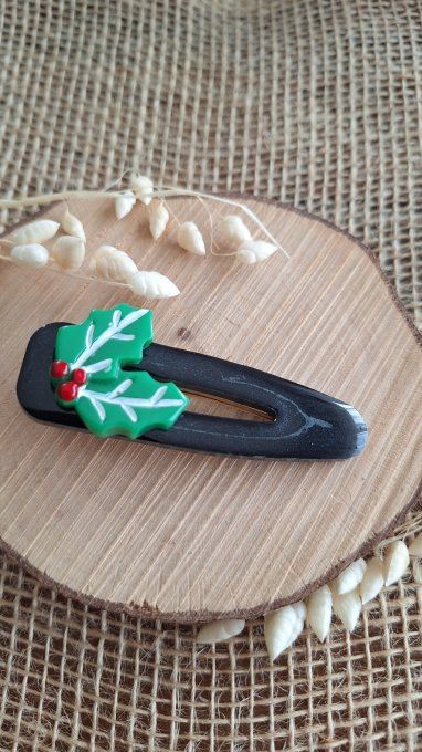 Barette à cheveux Feuilles de Houx