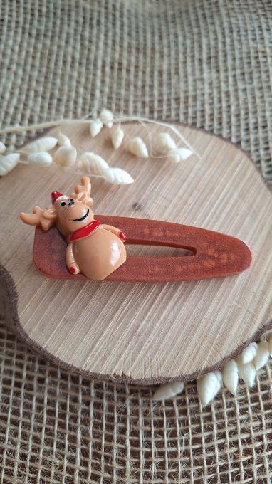 Barette à cheveux Renne de Noël 