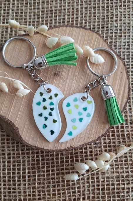 Porte - clés cœur Emeraude