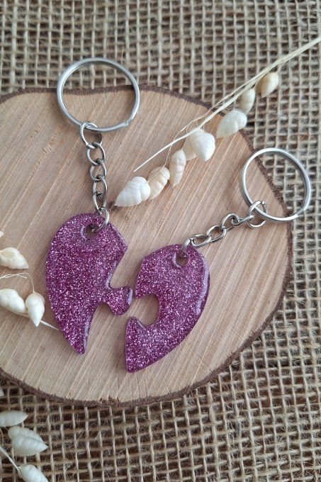 Porte - clés cœur Opale