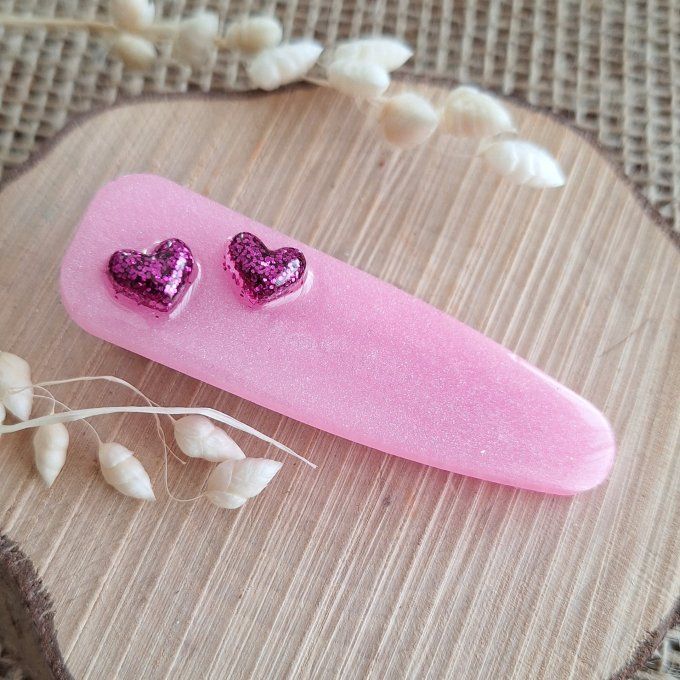 Barrette double coeur 