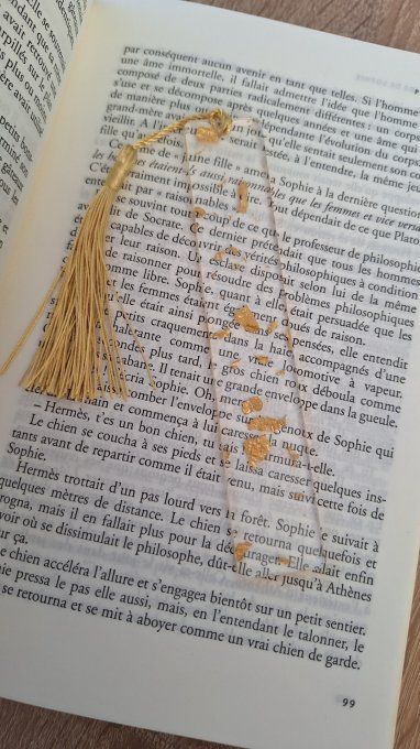 Marque page Feuille d'or
