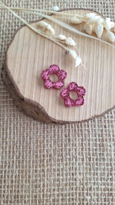 Fleurs pour Créoles - Vieux Rose Paillettes 