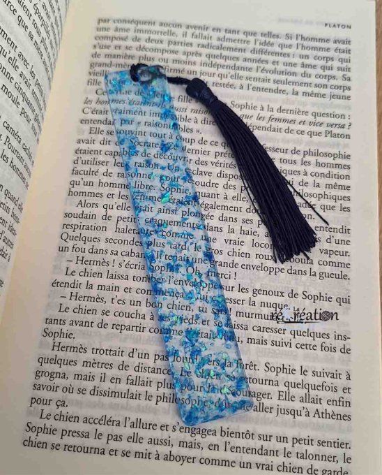 Marque page Confettis Bleus