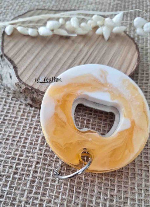 Décapsuleur Rond Orange et Blanc