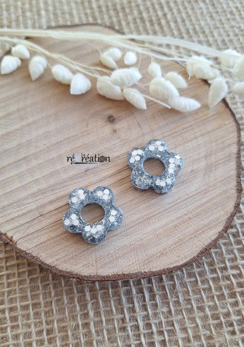 Fleurs pour Créoles - Argent Paillettes