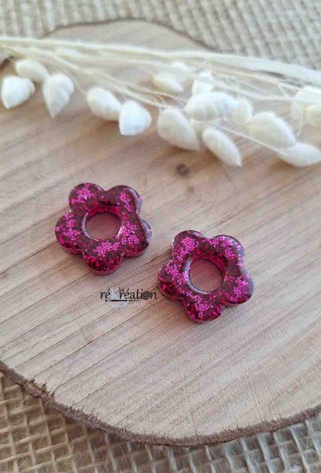 Fleurs pour Créoles - Fuchsia Paillettes