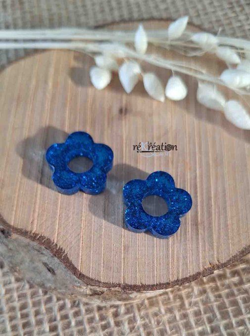 Fleurs pour Créoles - Bleu Paillettes