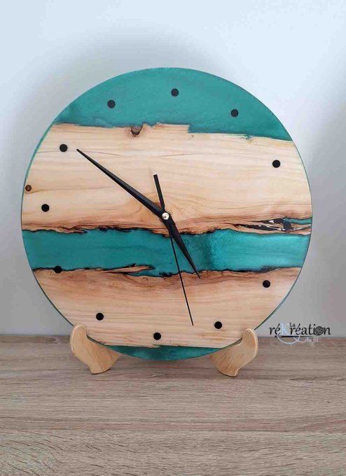 Horloge Bois et Vert