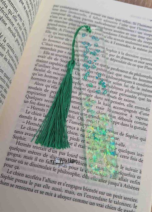 Marque page Confettis Verts